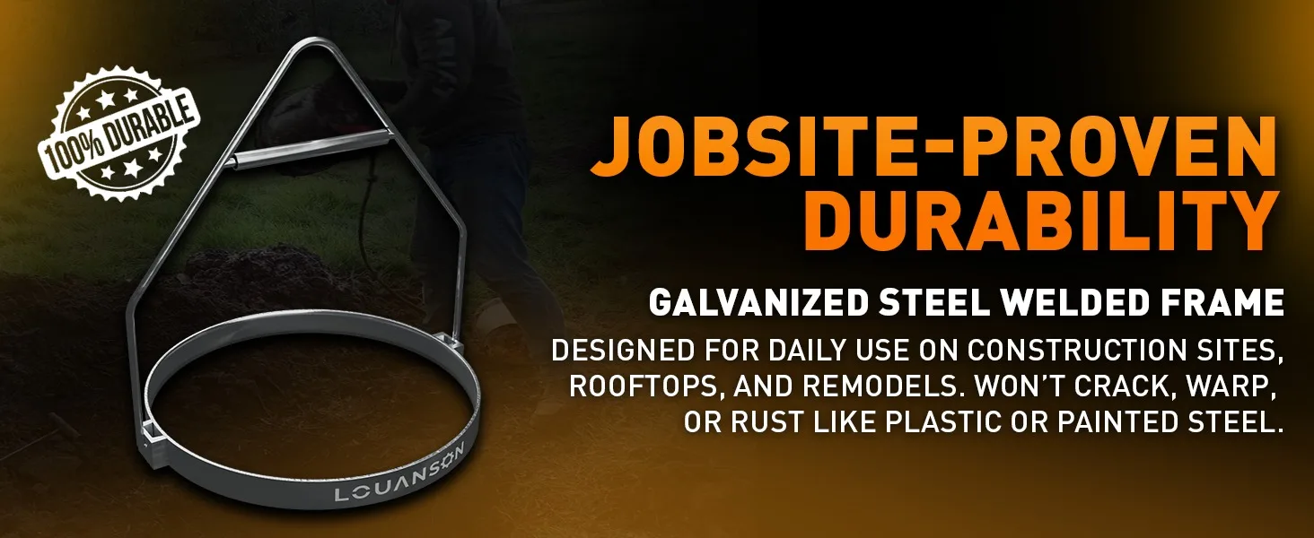 Jobsite-proven durability. Galvanized steel welded frame.